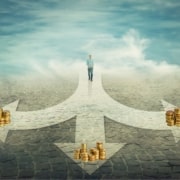 income splitting illustrated by piles of coins at the end of diverging paths